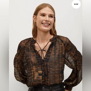 Mango Sheer Blouse - XS - like brand new